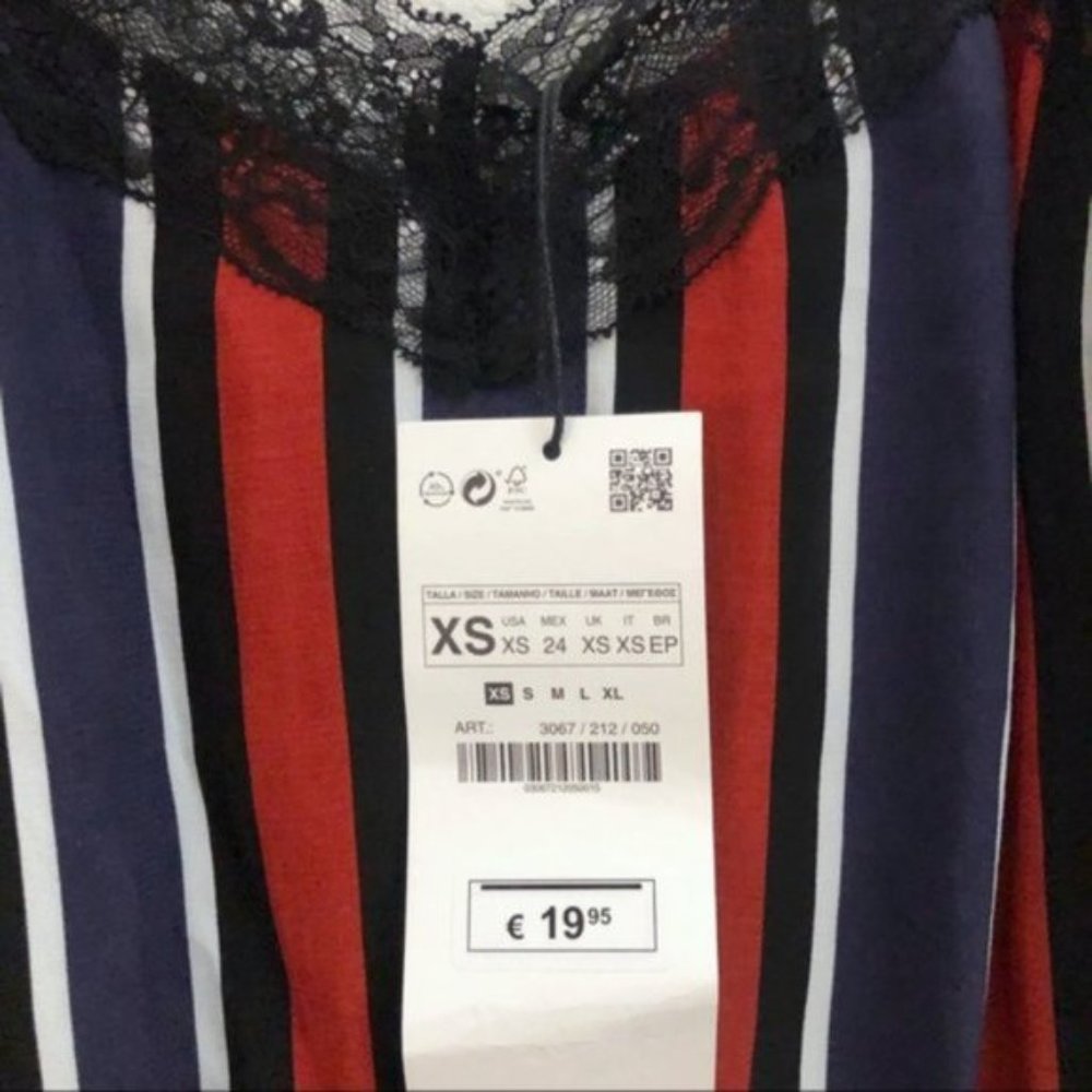 NWT Zara Stripe Drawstring Cami Tunic size XS - Picture 6 of 11